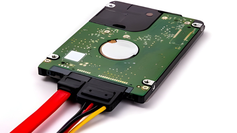 2.5 inch sata drive connected via sata and power cables