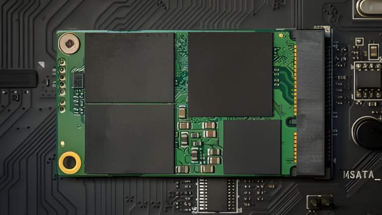 mSATA drive connected to mSATA interface