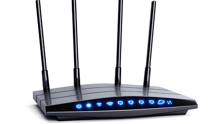 black 4 antenna Wi-Fi 6E router