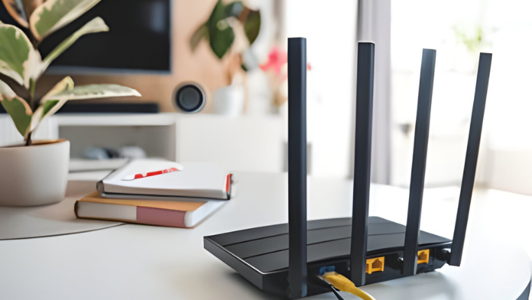 Wi-Fi 6e router on a table