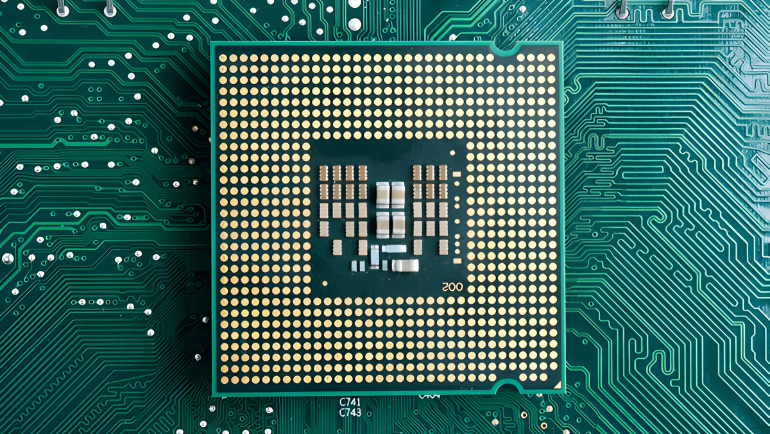 Intel CPU on a motherboard